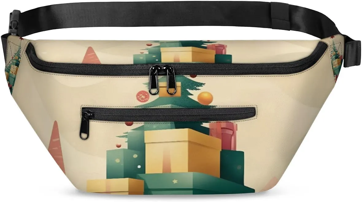 Star Christmas Sling Bag Crossbody Backpack Chest Daypack for Women Sport Travel Hiking Casual Bag Multipurpose Waist Pack With Zipper Closure Adjustable Strap Shoulder Bag
