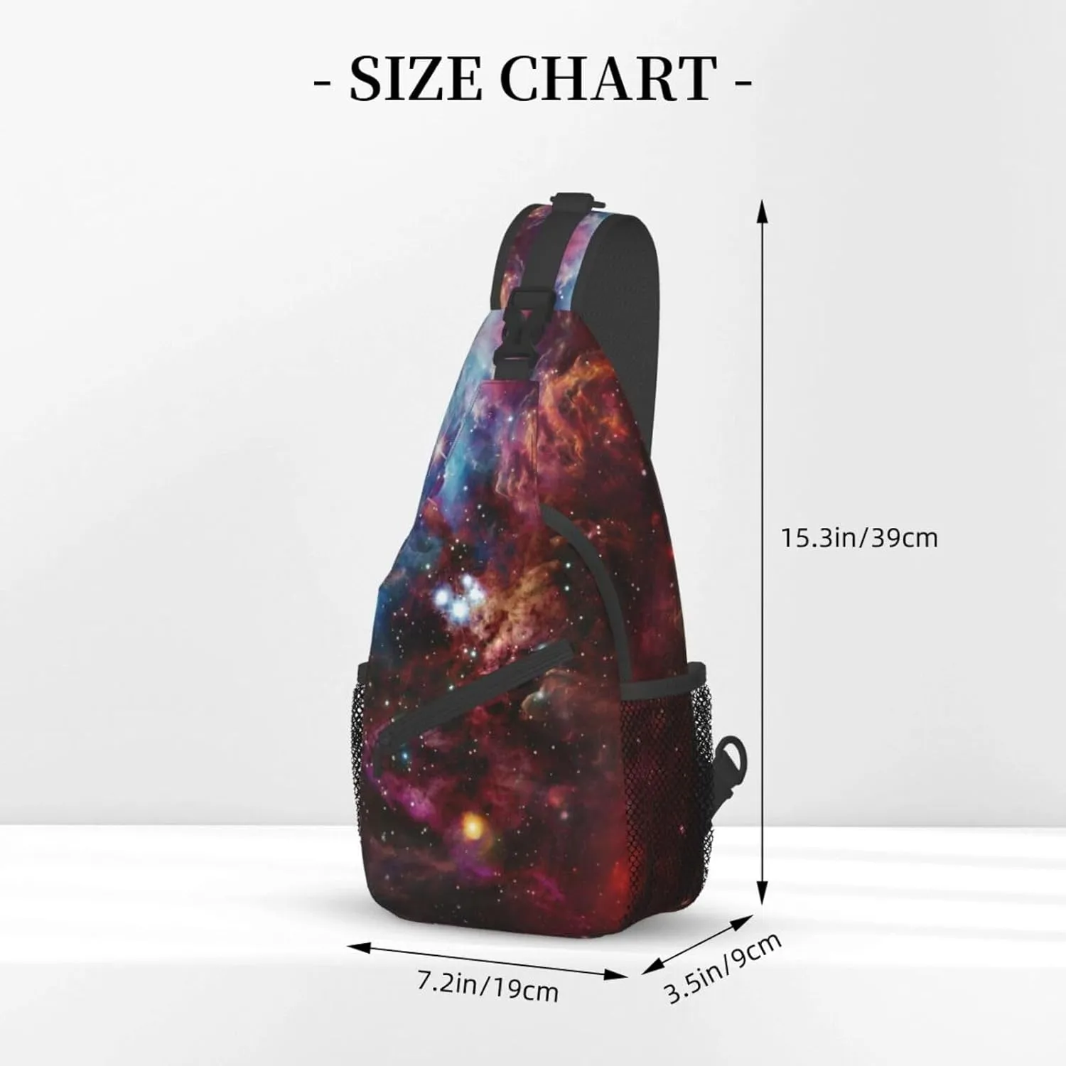 Starfish And Lighthouse Printed Canvas Sling Bag Crossbody Backpack, Hiking Daypack Chest Bag For Women Men