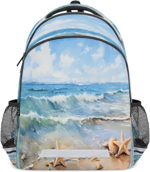 Starfishes Backpack for Boys Girls Kids Schoolbag Children School Bookbag,Women Men Casual Daypack Students College Bookbags Summer Beach Starfish Travel Bags