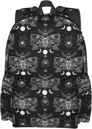 Starry Night Firefly Gothic Butterfly Stylish Backpack With Adjustable Padded Shoulder Straps Daypacks For Girls College Travel