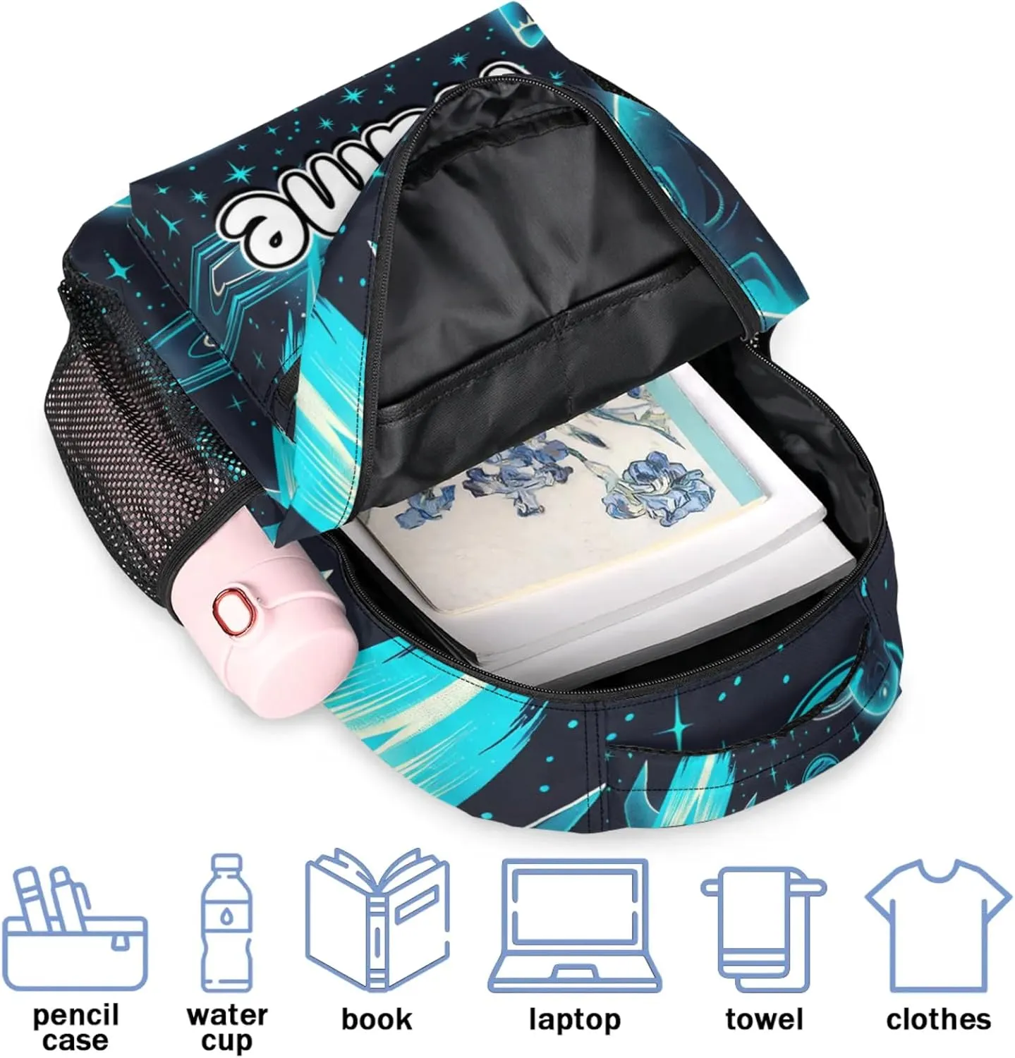 Starry Sky Rocket Large Backpack Fashion Travel Backpacks for Business Women Men Casual Laptop Bag Waterproof Lightweight Shoulder Bags 16in