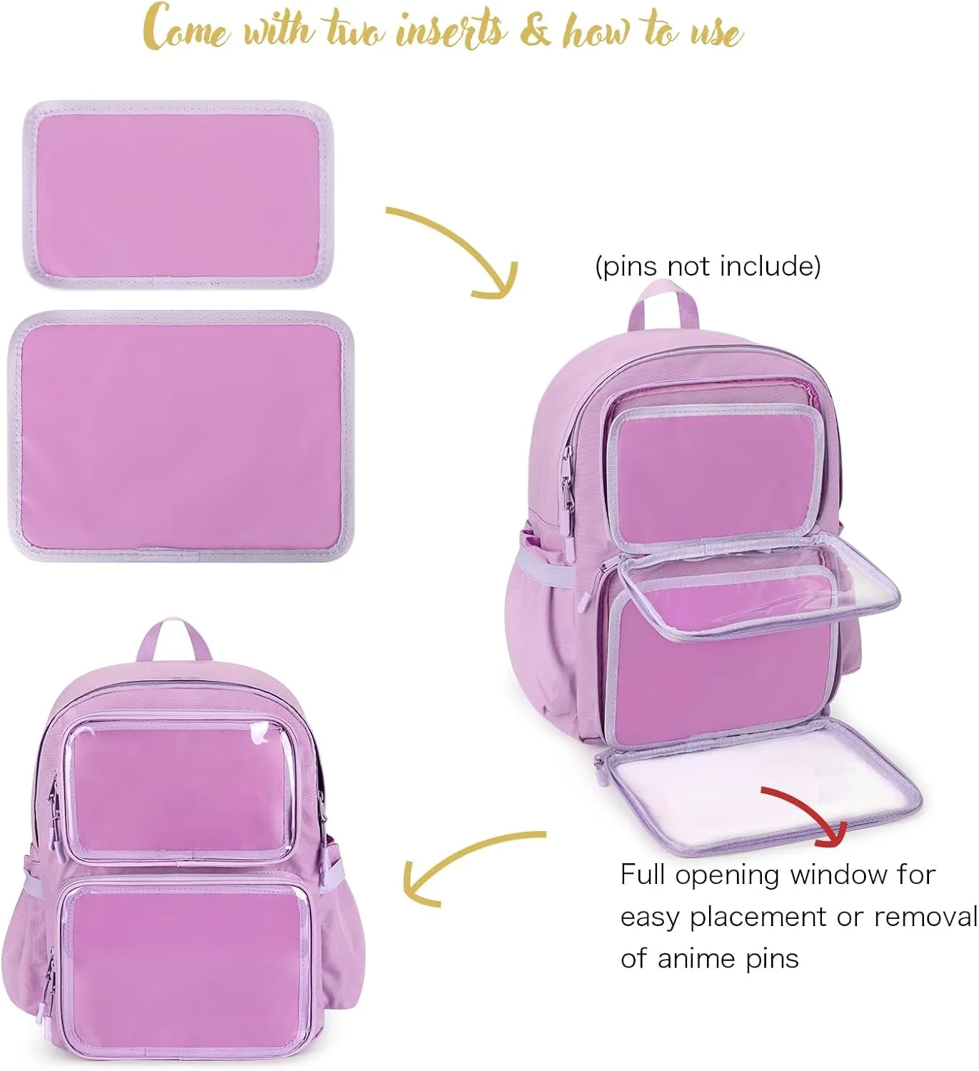 STEAMEDBUN Ita Bag Backpack with insert Pin Display Backpack for School Anime Cosplay