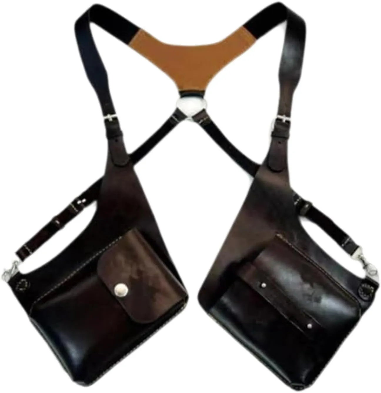 Steampunk Shoulder Harness Bag Portable Underarm Shoulder Bag for Costume, Black