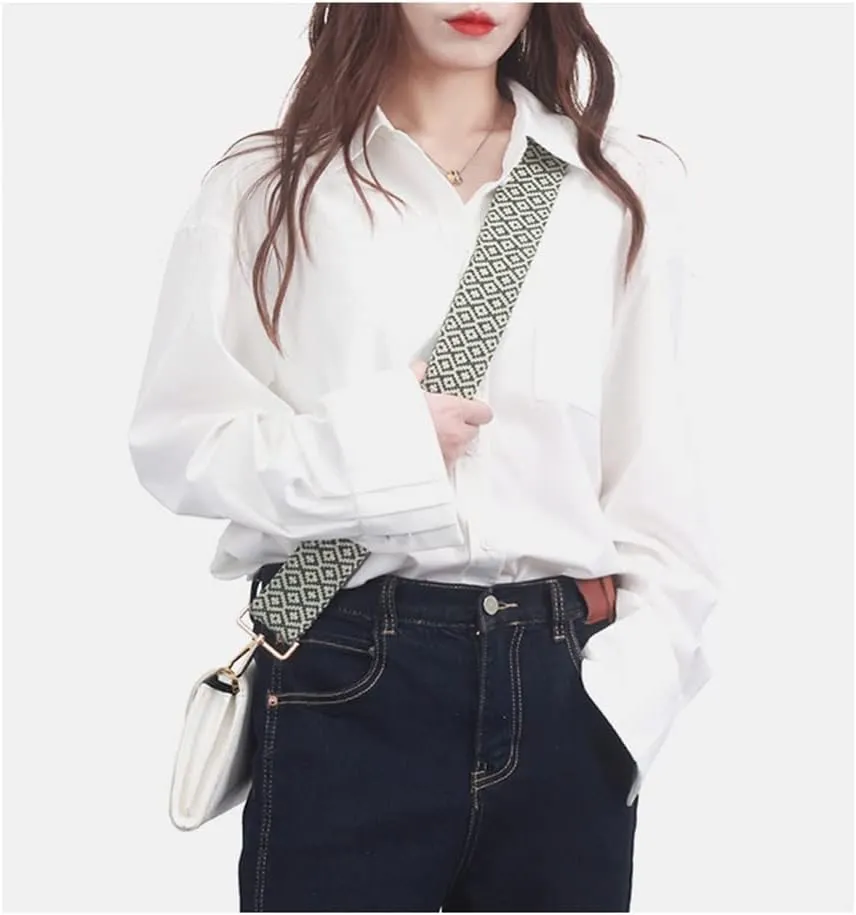 Strap Accessories Embroidered Strap Replacement Straps Printed Wide Shoulder Bag with Canvas Cross Body