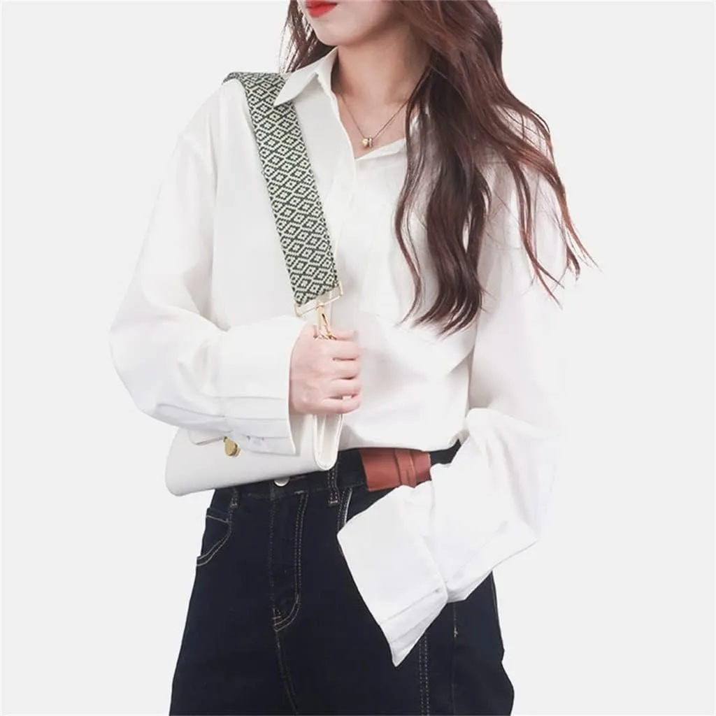 Strap Accessories Embroidered Strap Replacement Straps Printed Wide Shoulder Bag with Canvas Cross Body