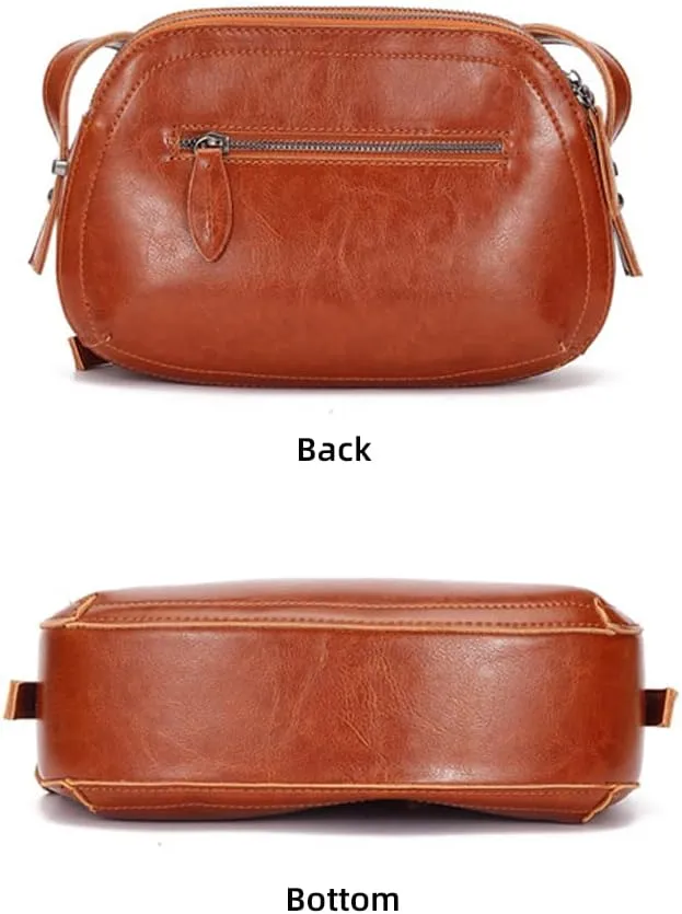 Straps Travel Commuter Purse for Party Women's Genuine Leather Crossbody Retro Shoulder with Adjustable