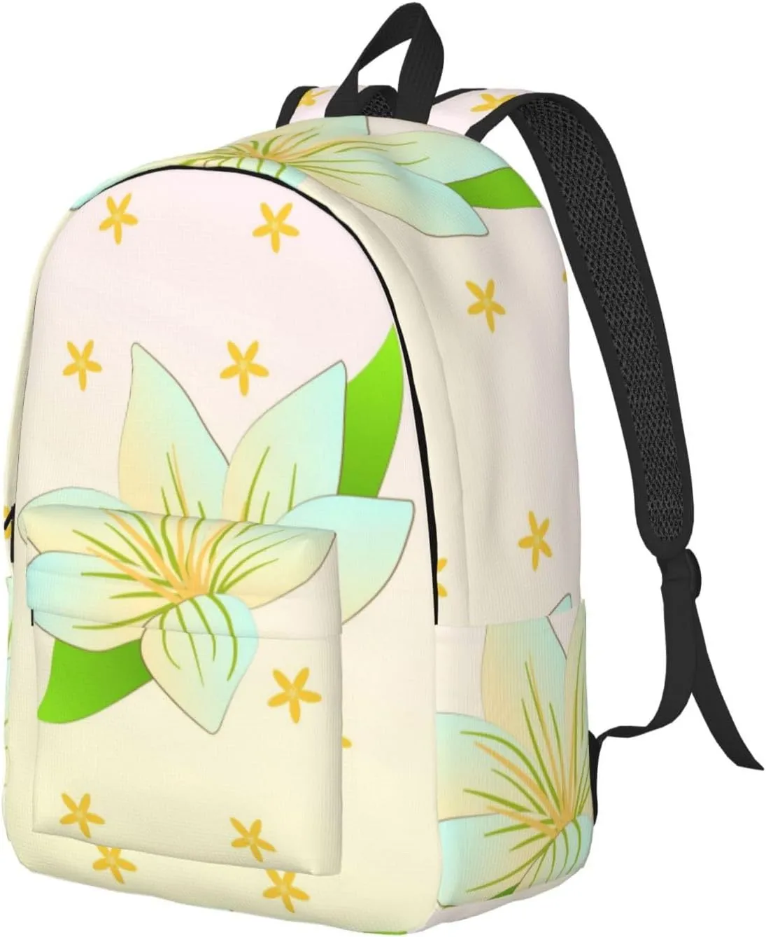 Stylish Canvas Casual Lightweight Backpack For Men, Women,Blooming Daffodils Laptop Travel Rucksack, Medium