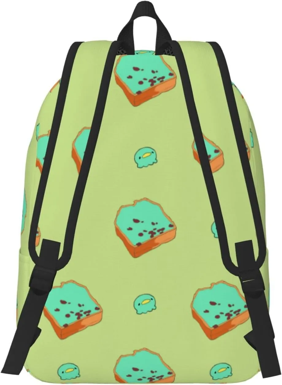 Stylish Canvas Casual Lightweight Backpack For Men, Women,Cartoon Bread Slices Laptop Travel Rucksack, Medium