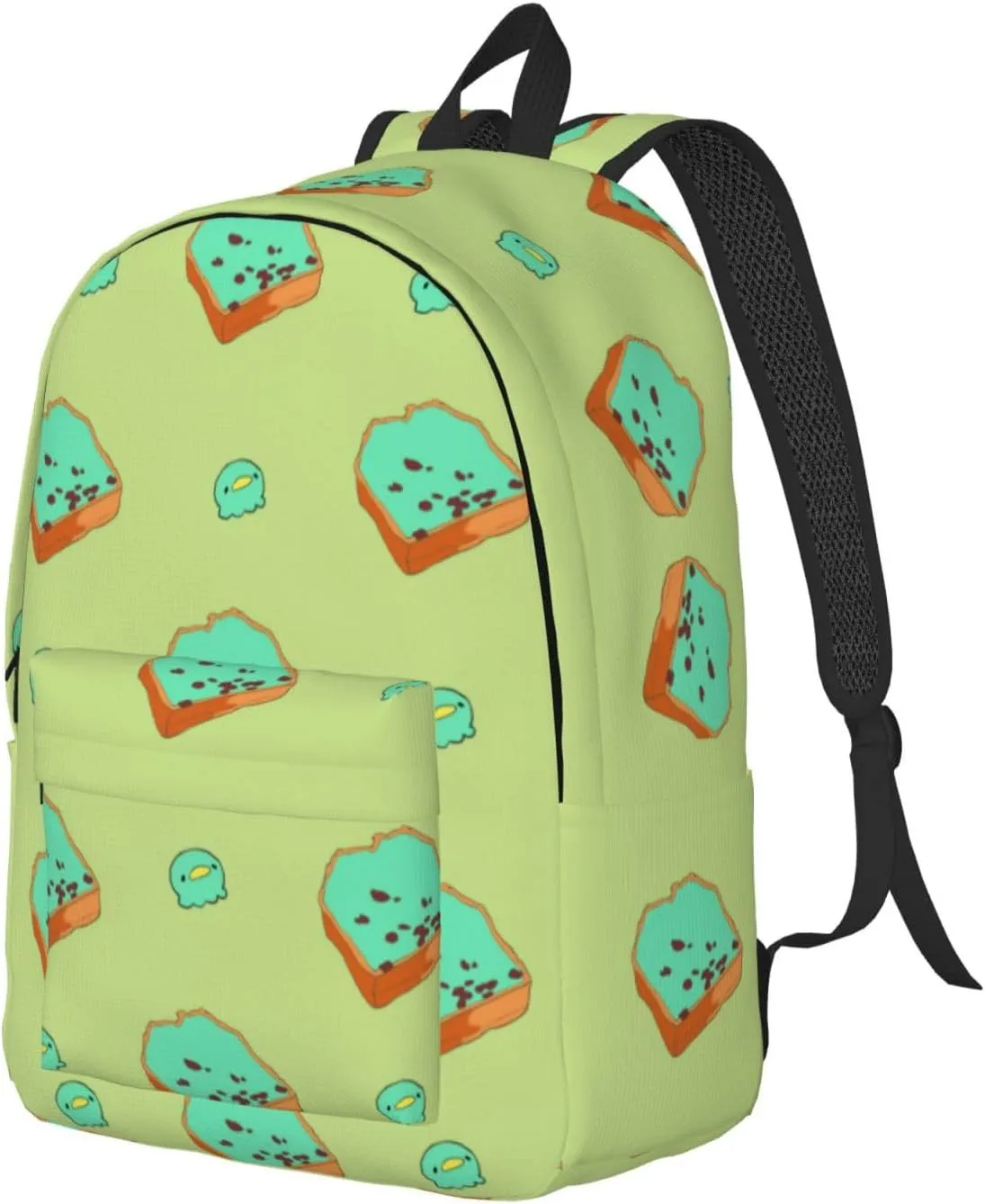 Stylish Canvas Casual Lightweight Backpack For Men, Women,Cartoon Bread Slices Laptop Travel Rucksack, Medium