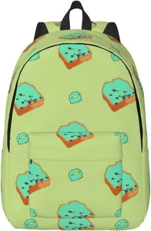 Stylish Canvas Casual Lightweight Backpack For Men, Women,Cartoon Bread Slices Laptop Travel Rucksack, Medium