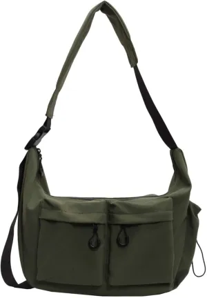 Stylish Canvas Crossbody Crescent Bag for Women, Medium Lightweight Hobo Bag