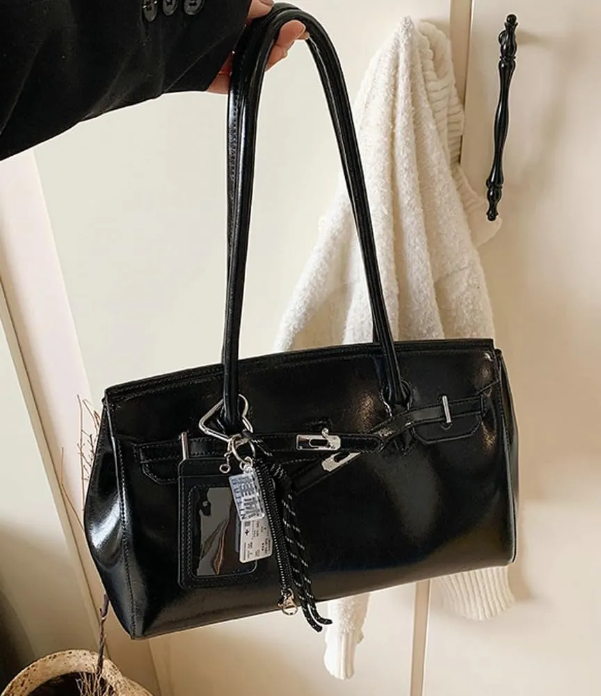 Stylish Tote Bag for Women PU Leather Top Handle Bags Slouchy Shoulder Bag for Work Travel