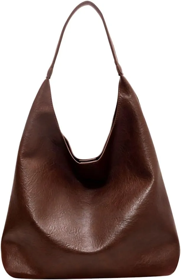 Suede Bag for Women, Brown Suede Tote Bag, Simulation Fashion Slouchy Bags, Vintage Hobo Bag, Women Suede Shoulde