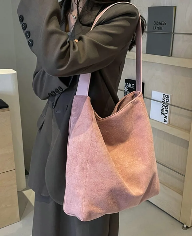 Suede Bag for Women Suede Tote Bag Large Suede Purses Handbag Fashion Suede Tote Bag Slouchy Bag Shoulder Bag for Travel Work