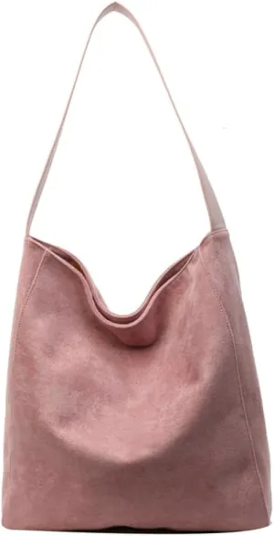 Suede Bag for Women Suede Tote Bag Large Suede Purses Handbag Fashion Suede Tote Bag Slouchy Bag Shoulder Bag for Travel Work