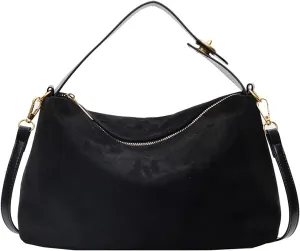 Suede Bags for Women Retro Slouchy Shoulder Bag Satchel Purses Crossbody Hobo Handbags