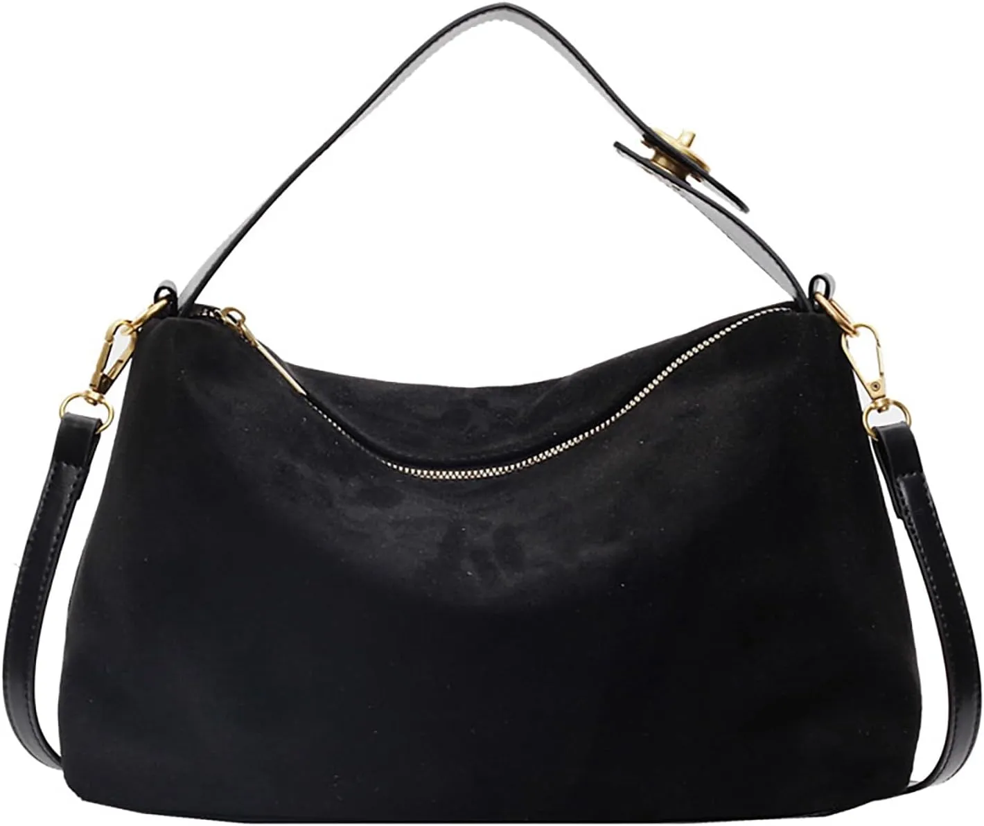 Suede Bags for Women Retro Slouchy Shoulder Bag Satchel Purses Crossbody Hobo Handbags