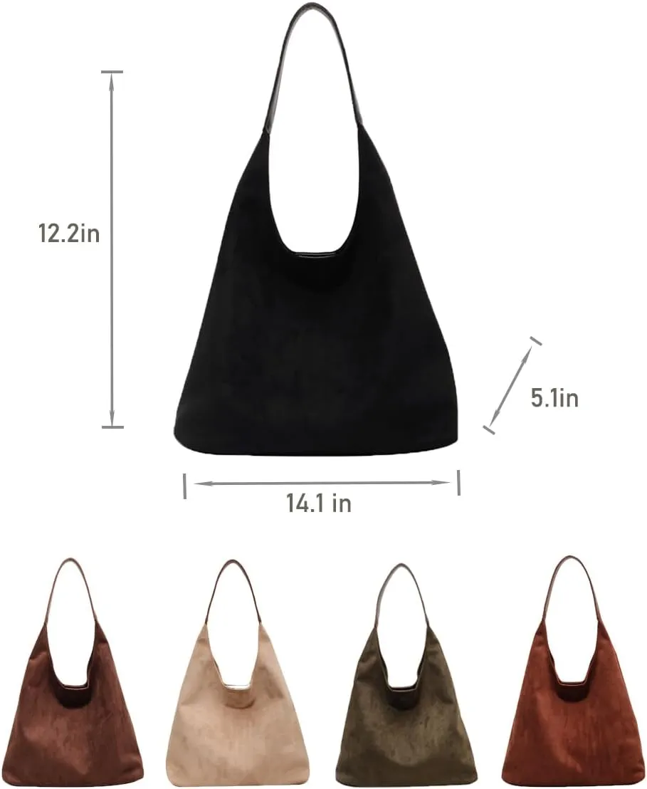 Suede Bags for Women, Suede Handbag, Suede Hobo Bag 2 Pack