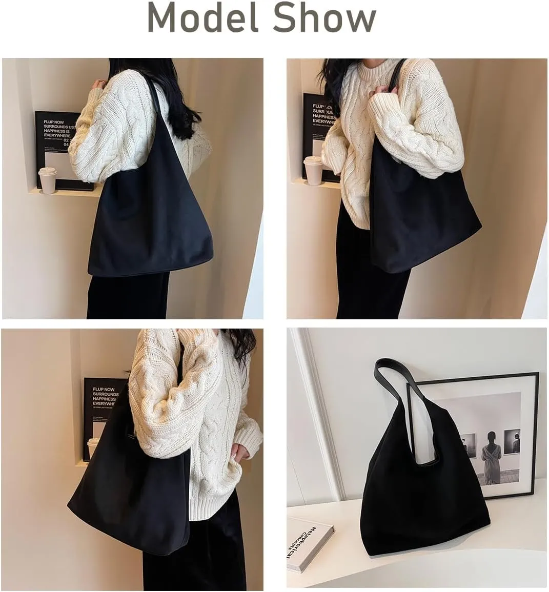 Suede Bags for Women, Suede Handbag, Suede Hobo Bag 2 Pack