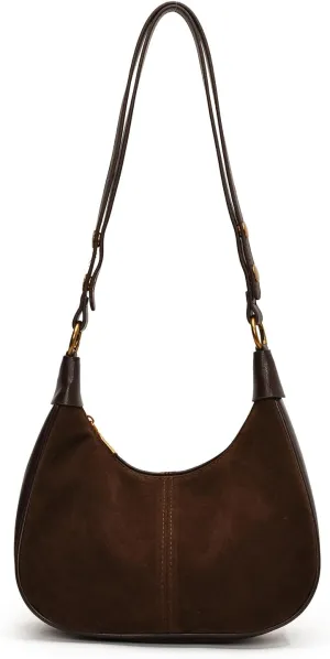 Suede Bags for Women Trendy Suede Purses Hobo Crescent Crossbody Shoulder Bag