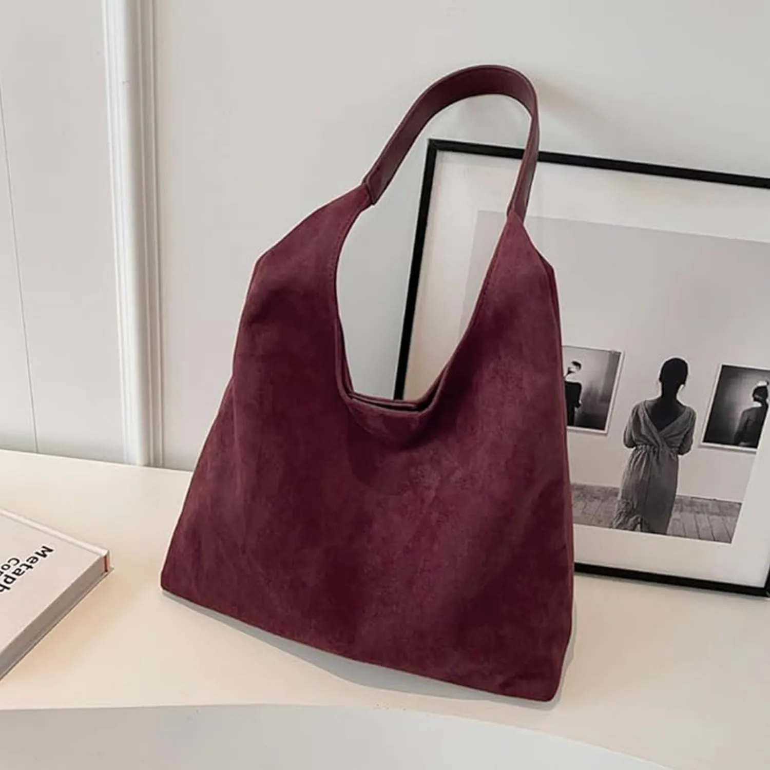 Suede Bucket Bag 2024 - Crossbody Hobo Shoulder Tote Handbag for Women Large Slouchy Purse Suede Handbags Collection