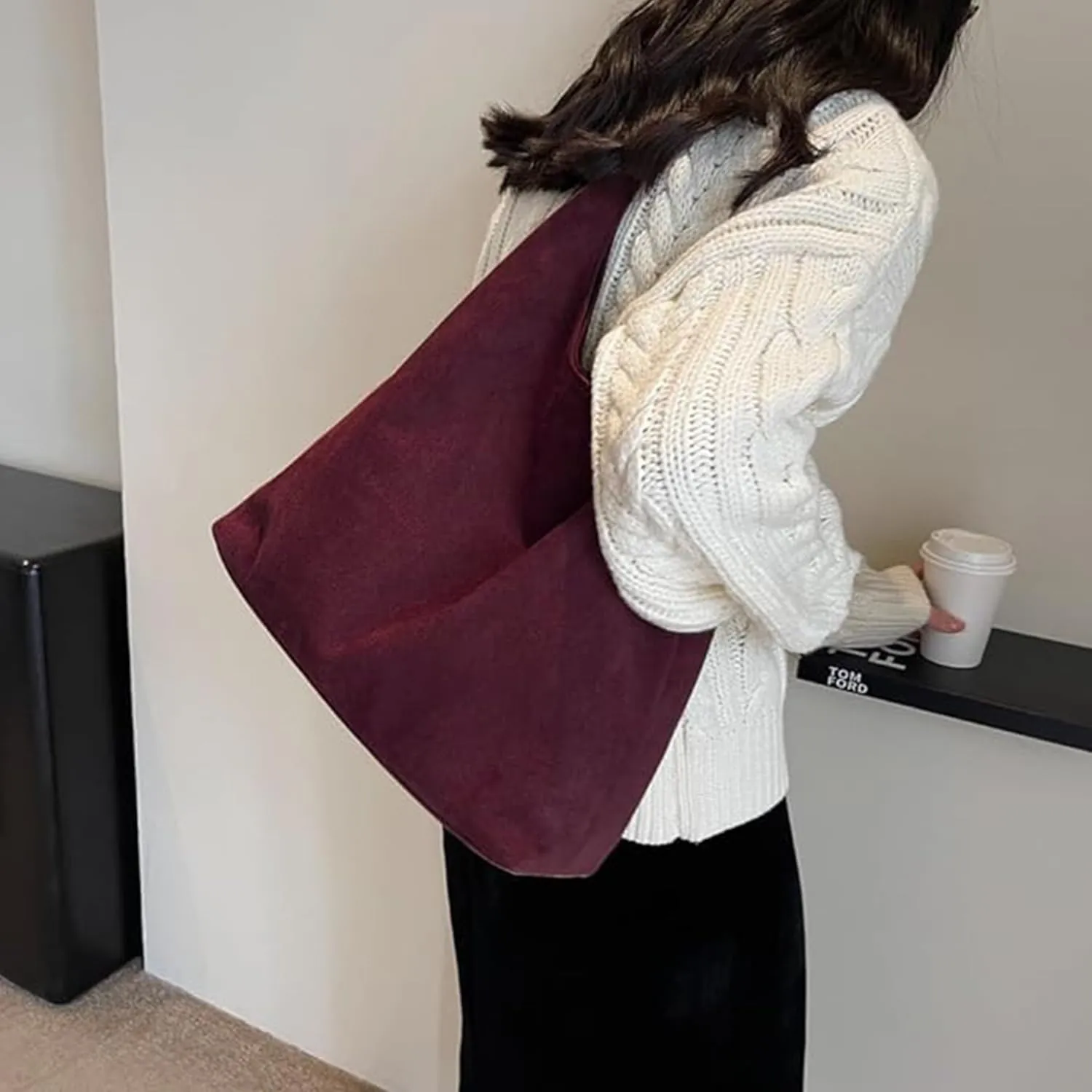 Suede Bucket Bag 2024 - Crossbody Hobo Shoulder Tote Handbag for Women Large Slouchy Purse Suede Handbags Collection