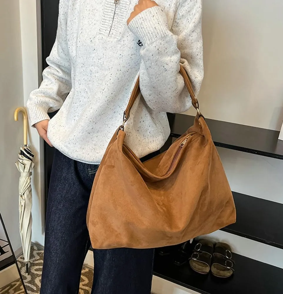 Suede Hobo Bag for Women Elegant Shoulder Bag Handbags Satchel Casual Work Purses 2025