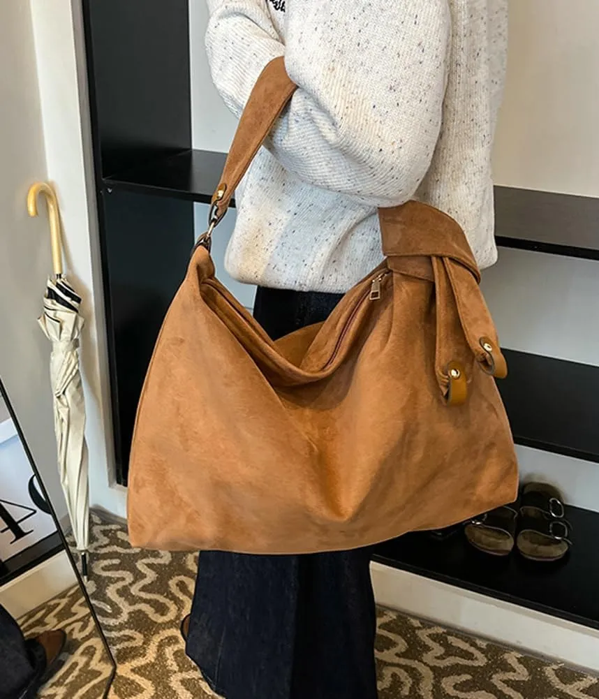 Suede Hobo Bag for Women Elegant Shoulder Bag Handbags Satchel Casual Work Purses 2025