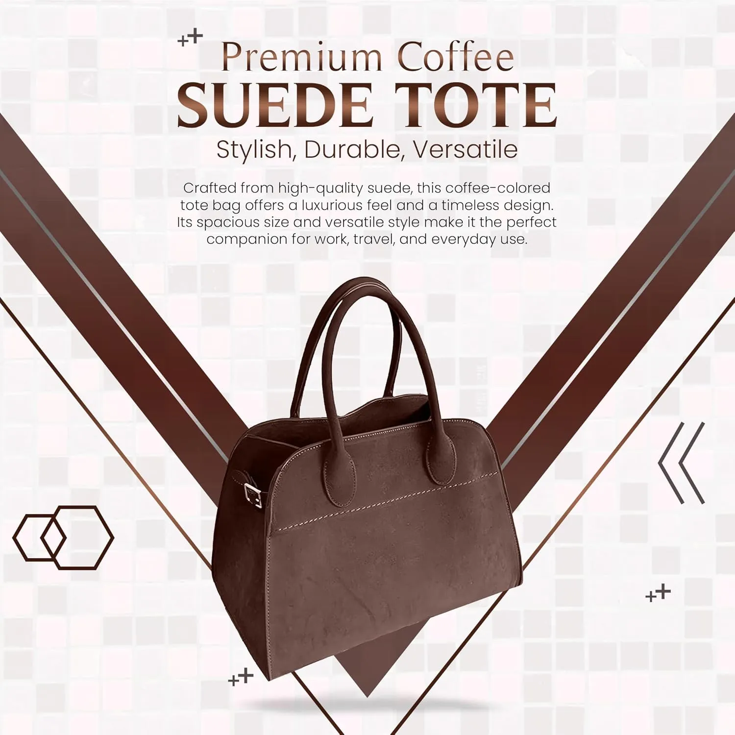 Suede Hobo Tote Bag for Women – Stylish Slouchy Handbag, Leather Work Bag, Women’s Handbags, Hobo Tote Bag for Travel&Office