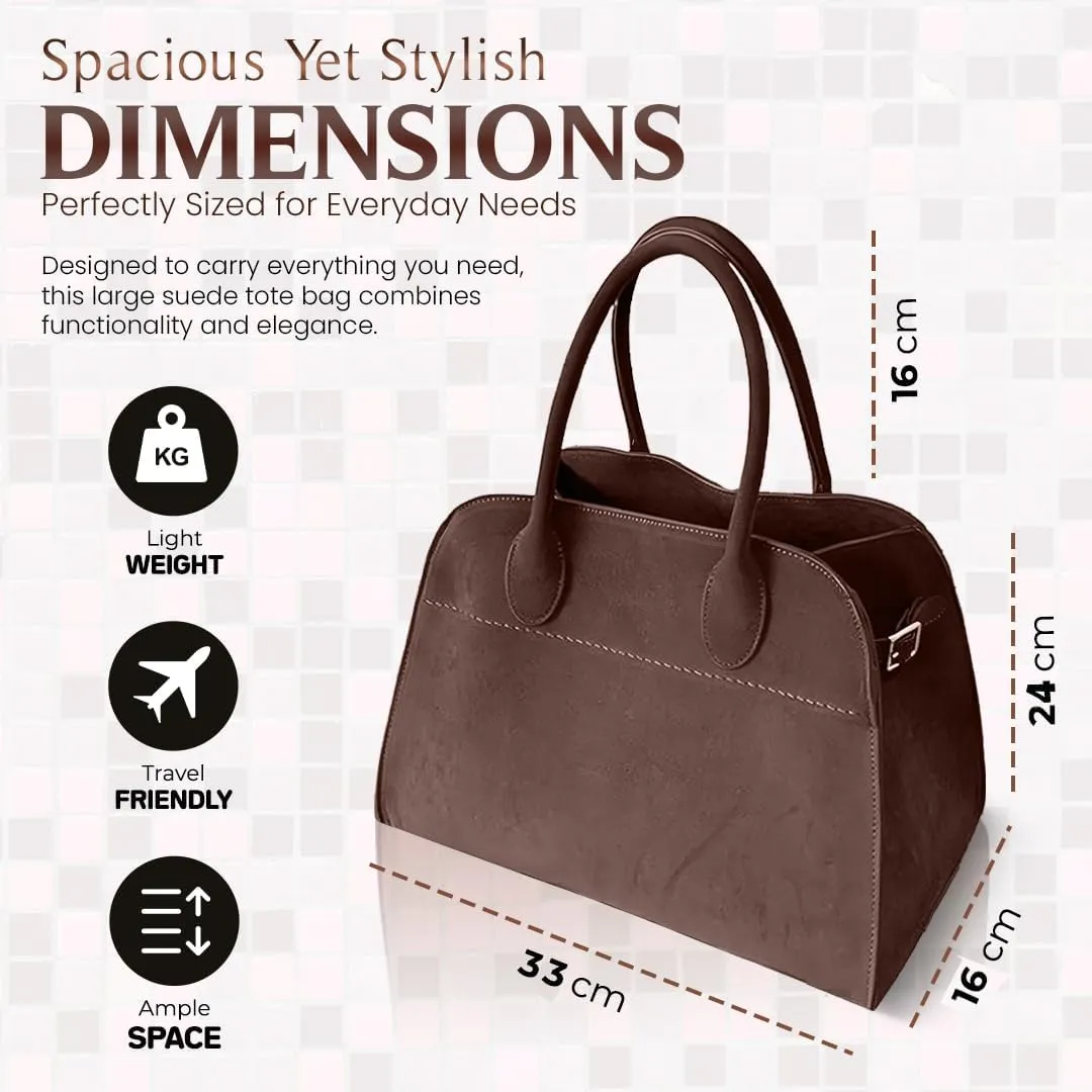Suede Hobo Tote Bag for Women – Stylish Slouchy Handbag, Leather Work Bag, Women’s Handbags, Hobo Tote Bag for Travel&Office