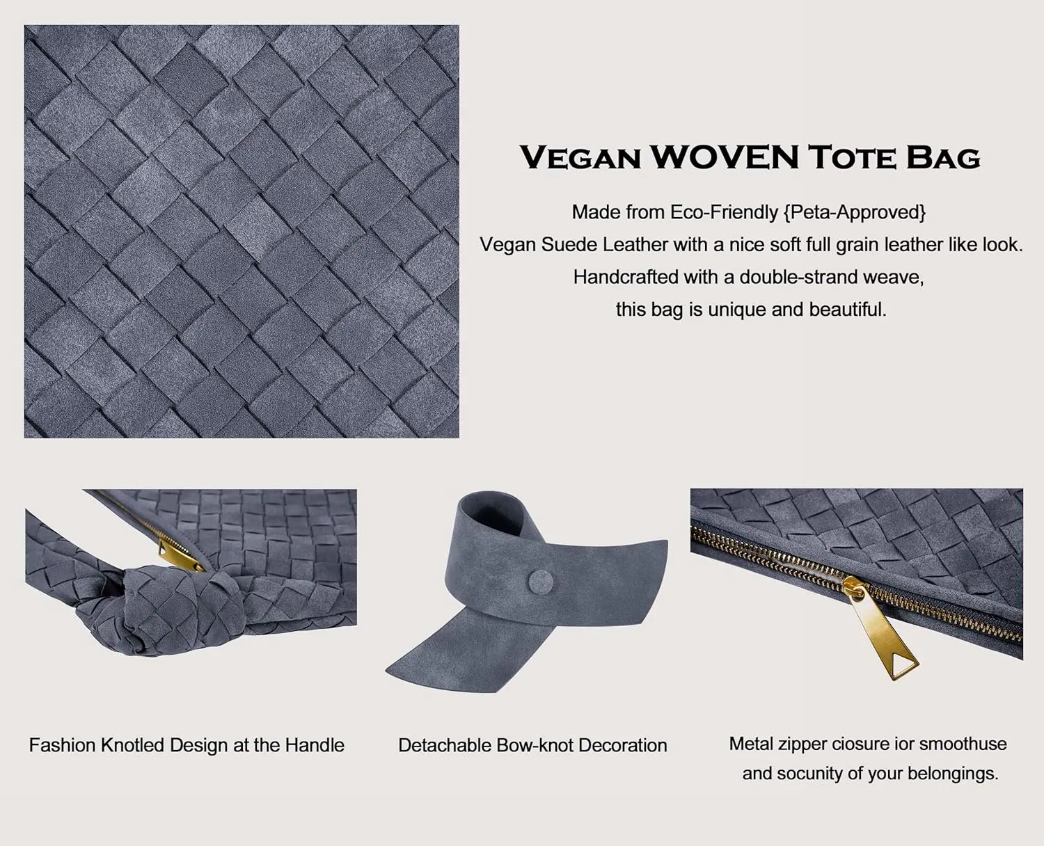 Suede Leather Woven Bag for Women, Woven Knot Clutch Bag, Woven Purse, Evening Handbag, Vegan Leather Top Handle Bag