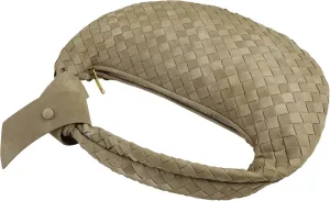 Suede Leather Woven Bag for Women, Woven Knot Clutch Bag, Woven Purse, Evening Handbag, Vegan Leather Top Handle Bag