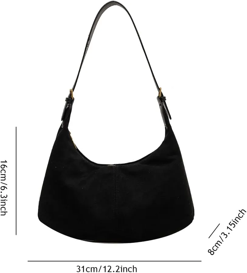 Suede Shoulder Bag Crescent Suede Purse for Women Brown Suede Handbags 2024 Fall Purse Stylish Suede Crossbody Bag
