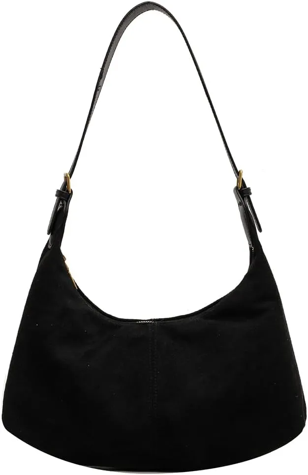 Suede Shoulder Bag Crescent Suede Purse for Women Brown Suede Handbags 2024 Fall Purse Stylish Suede Crossbody Bag