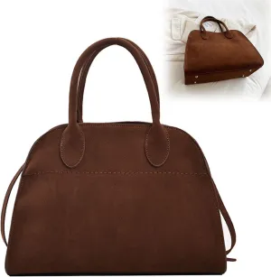 Suede Tote Bag For Women Brown Suede Handbag Fashion Retro Shoulder Satchel Bag For Work Travel Shopping