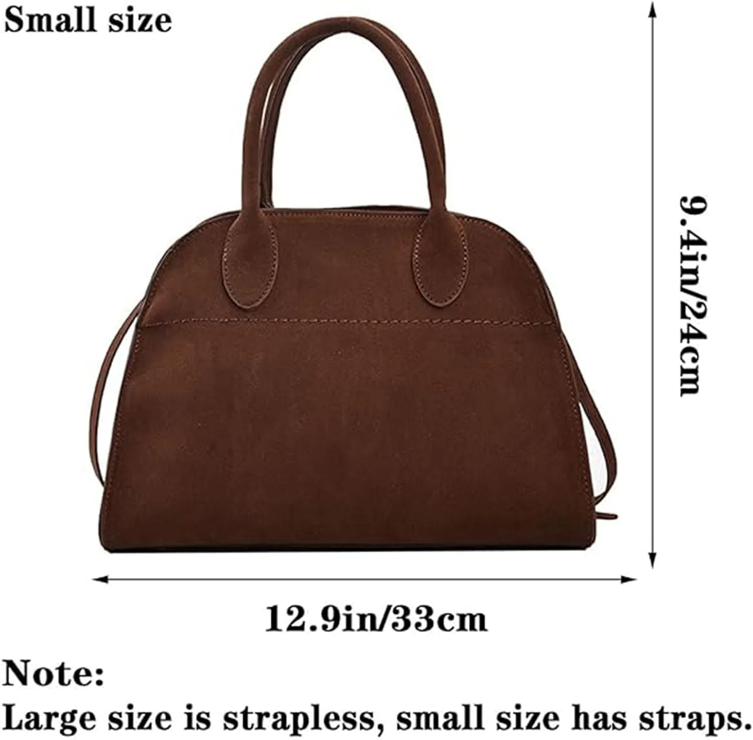 Suede Tote Bag For Women Brown Suede Handbag Fashion Retro Shoulder Satchel Bag For Work Travel Shopping