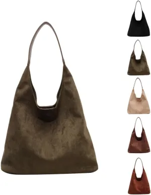 Suede Tote Bag for Women, Trendy Suede Tote Bag Slouchy Bag, Hobo Handbag Office Tote Handbag, Imitation Suede Bag