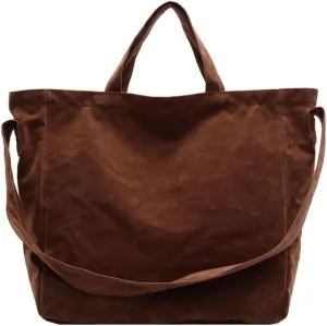 Suede Tote Bag for Women Vintage Retro Extra Large Slouchy Hobo Shoulder Satchel Top Handle Work Purse Crossbody Handbag