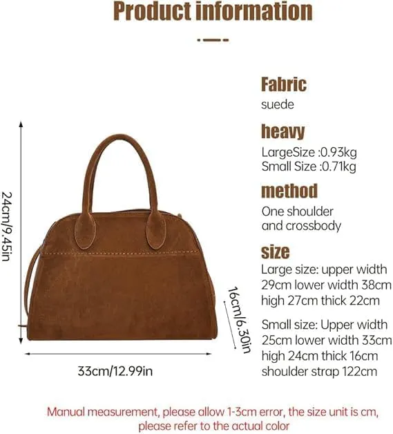 Suede Tote Bag for Women, Women's Faux Leather Tote Bag, Vintage Top Handle Bag Fashion Retro Shoulder Satchel Bag