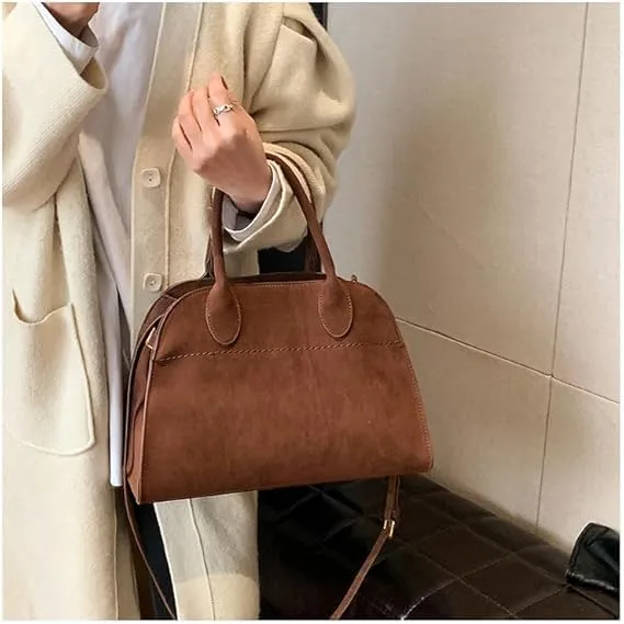 Suede Tote Bag for Women, Women's Faux Leather Tote Bag, Vintage Top Handle Bag Fashion Retro Shoulder Satchel Bag
