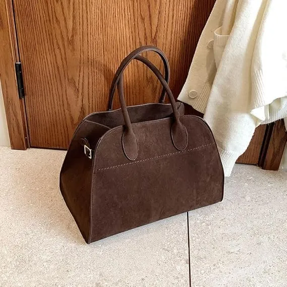 Suede Tote Bag for Women, Women's Faux Leather Tote Bag, Vintage Top Handle Bag Fashion Retro Shoulder Satchel Bag