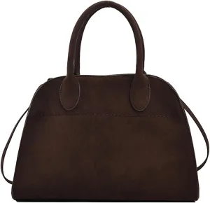 Suede Tote Bag for Women, Women's Suede Purse Vintage Top Handle Bag, Fashion Retro Shoulder Satchel Work Leather Bag