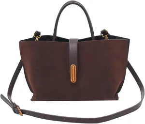 Suede Tote Bag for Women,Suede Handbags Suede Purse Top Handle 2024 Fall Winter Crossbody Bag with Shoulder Strap