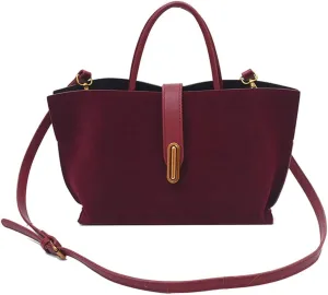 Suede Tote Bag for Women,Suede Handbags Suede Purse Top Handle 2024 Fall Winter Crossbody Bag with Shoulder Strap