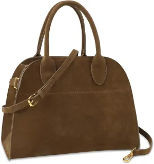 Suede Tote Bag for Women,Women's Suede Purse Vintage Top Handle Bag,Fashion Shoulder Satchel Bag for Office Travel