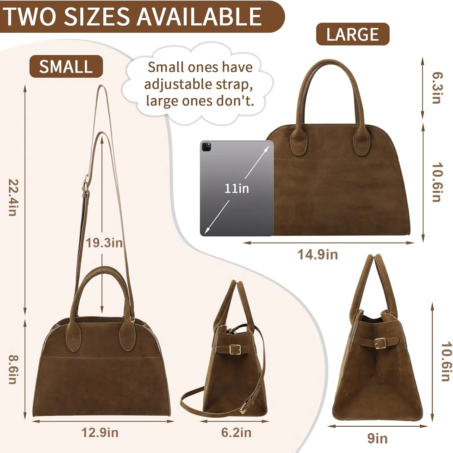 Suede Tote Bag for Women,Women's Suede Purse Vintage Top Handle Bag,Fashion Shoulder Satchel Bag for Office Travel