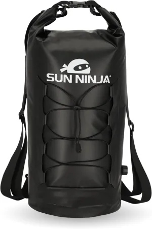 Sun Ninja Floating Dry Bag Cooler – Roll Top Leak Proof Closure, Collapsible, Waterproof Outdoor Cooler with Padded Shoulder Strap - Perfect for Kayaking, Fishing, Beach, Hiking -20L