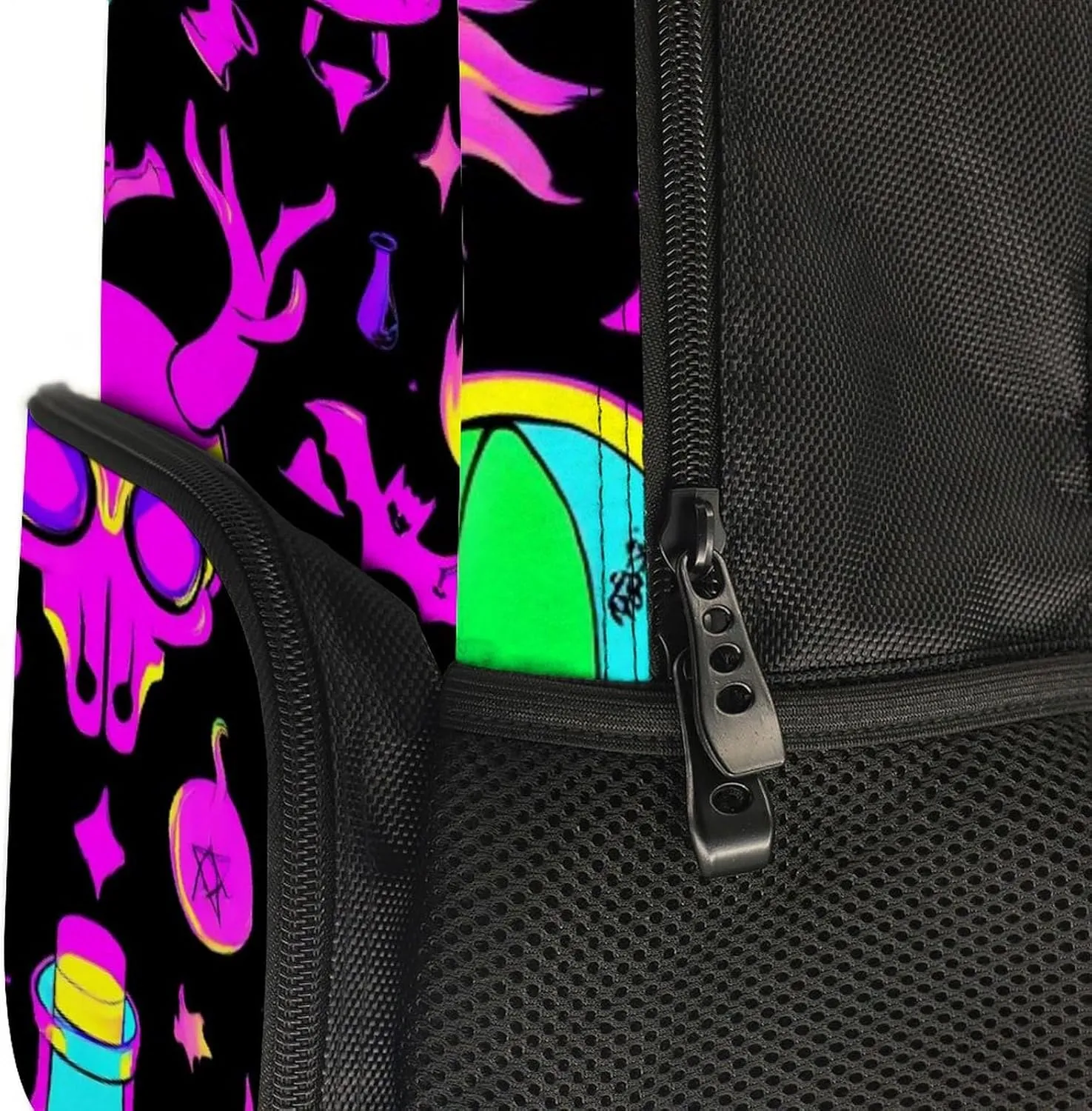 Supdreamc Backpack Anti-Theft Multipurpose Large Capacity Carry On Bag - Goth Gothic Skull Mushroom Magic Witch Witchy Camping Outdoor Backpack With Side Pockets