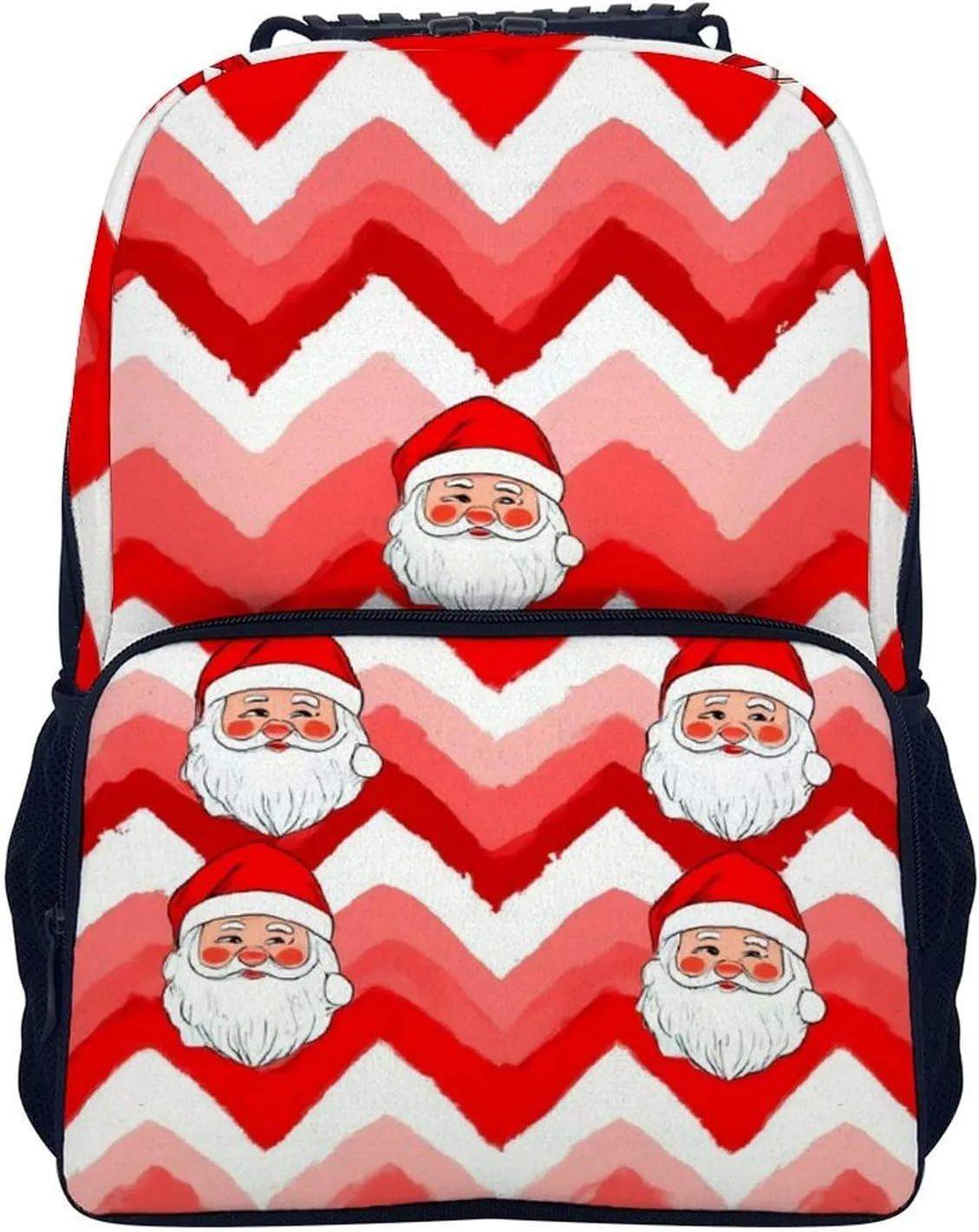 Supdreamc Men Women Lightweight Christmas Santa Claus Red Daypack Bookbag Big Capacity Carry On Bag With Side Pockets for Camping Travel Bicycle
