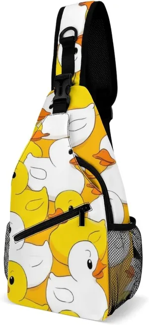Supdreamc Ultra Lightweight Sling Backpack Shoulder Chest Crossbody Bag Multipurpose Anti-Theft Backpacking for Hiking Cycling Walking Dog Bicycle Travel - Cute Rubber Duck